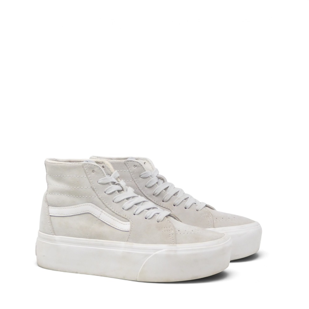 Vans Womens Sk8-Hi Tapered Suede Stackform Platform Sneakers Gray Size 6.5